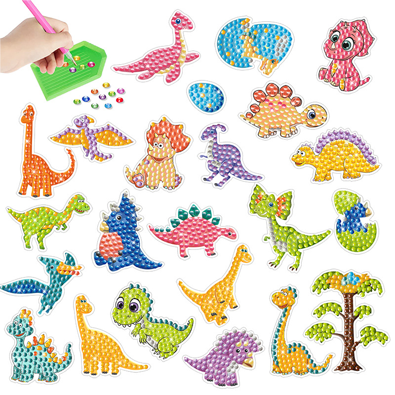 Embroidery Ideas For Bags - Cartoon Dinosaur Diamond Painting Kit -