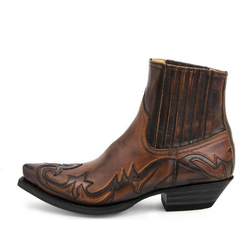 Embroidery On Leather - Mens Western Cowboy Boots Handmade Ankle