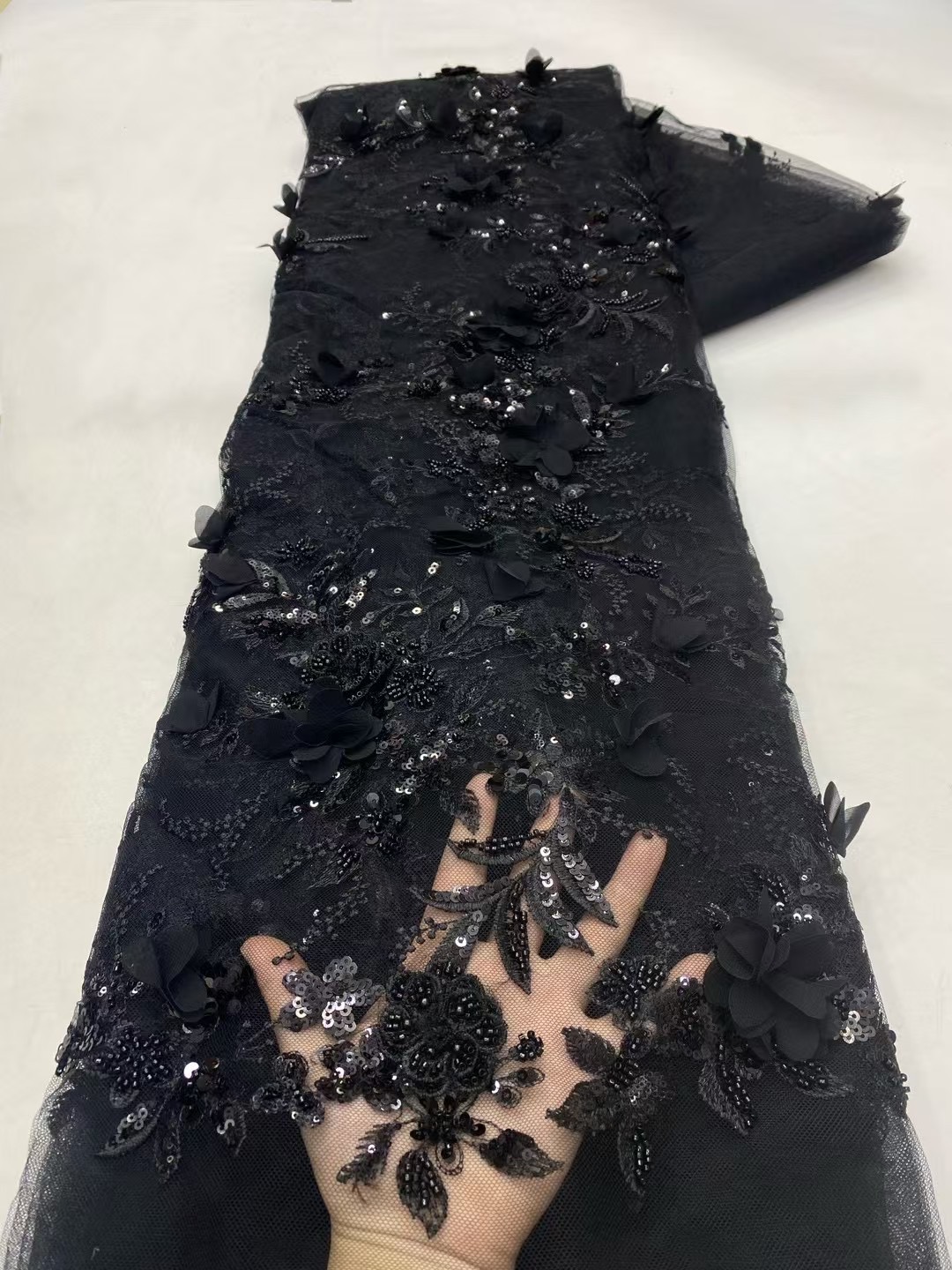 Embroidery Net Fabric - Coomiya Women Dresses Embroidery Beads Net