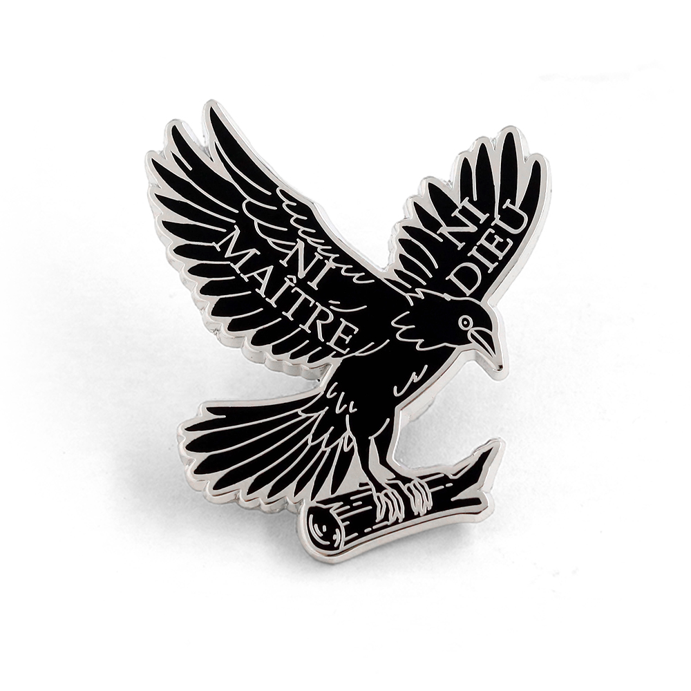 Embroidery Icon - Ni Dieu Ni Maitre Crow Enamel