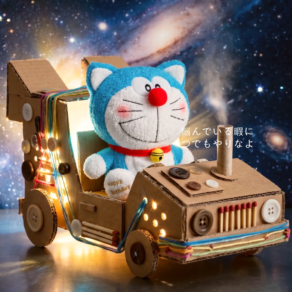 Embroidery Design Love - Cute Birthday Version Doraemon Stuffed Plush