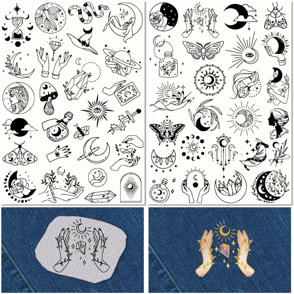 Embroidery Threads - 51Pcs Boho Moon Sun Water Soluble