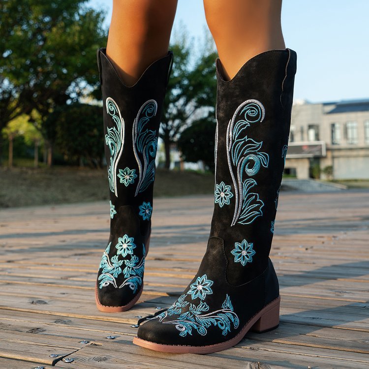 Retro Women Boot Fashion Women - đánh giá và giá Embroidery On Leather
