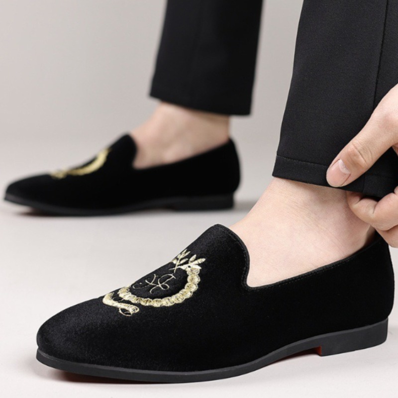 Luxury Designer Loafers Suede  - đánh giá và giá Embroidery On Leather
