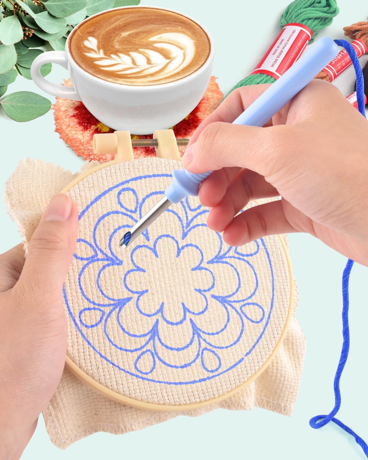 6Pcs Frog Punch Needle Coaster - đánh giá và giá Punch Needle Handle