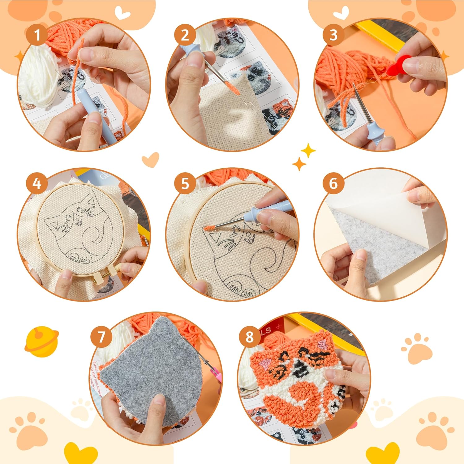 6Pcs Frog Punch Needle Coaster - đánh giá và giá Punch Needle Handle