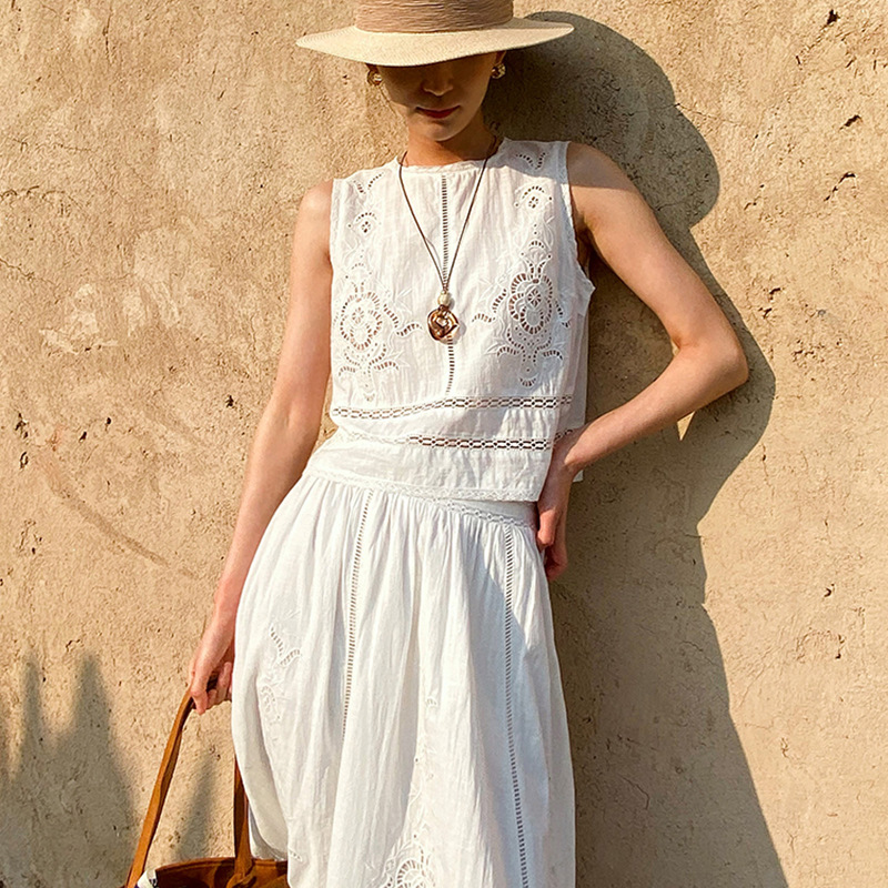 French Designer Boho White Cot - đánh giá và giá Embroidery Uniform