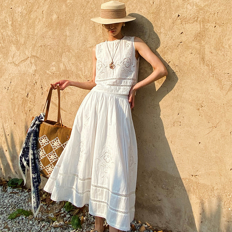 French Designer Boho White Cot - đánh giá và giá Embroidery Uniform