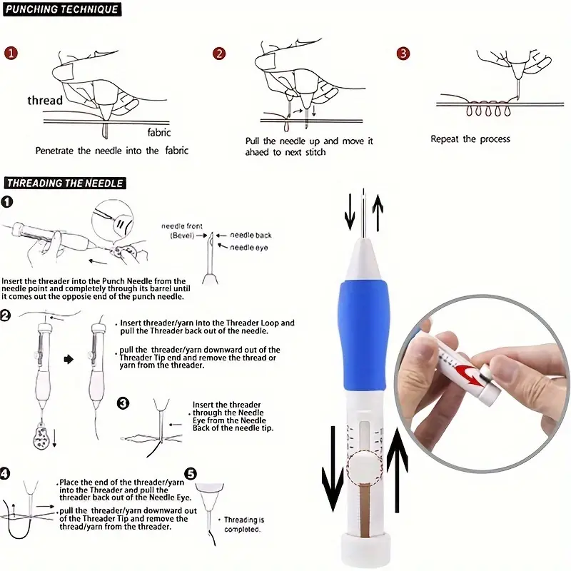 Embroidery Kit For Beginners A - đánh giá và giá Punch Needle Handle
