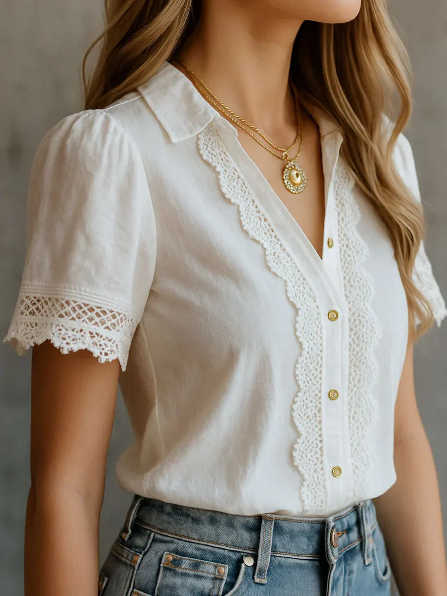 Elegant Women's Shirts Casual  - đánh giá và giá Embroidery Online