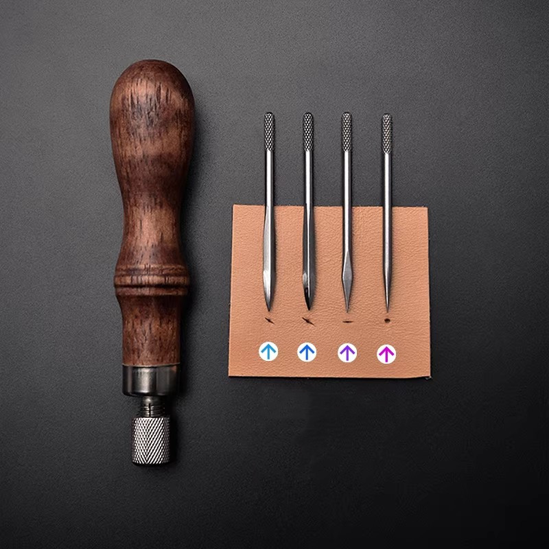4-in-1 Leather Punch Awl Set w - đánh giá và giá Punch Needle Handle