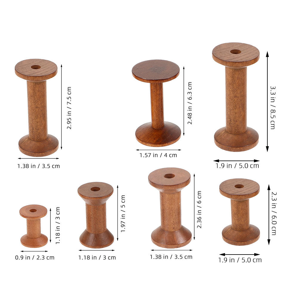 7Pcs Wooden Thread Spools Vint - đánh giá và giá Embroidery Threads
