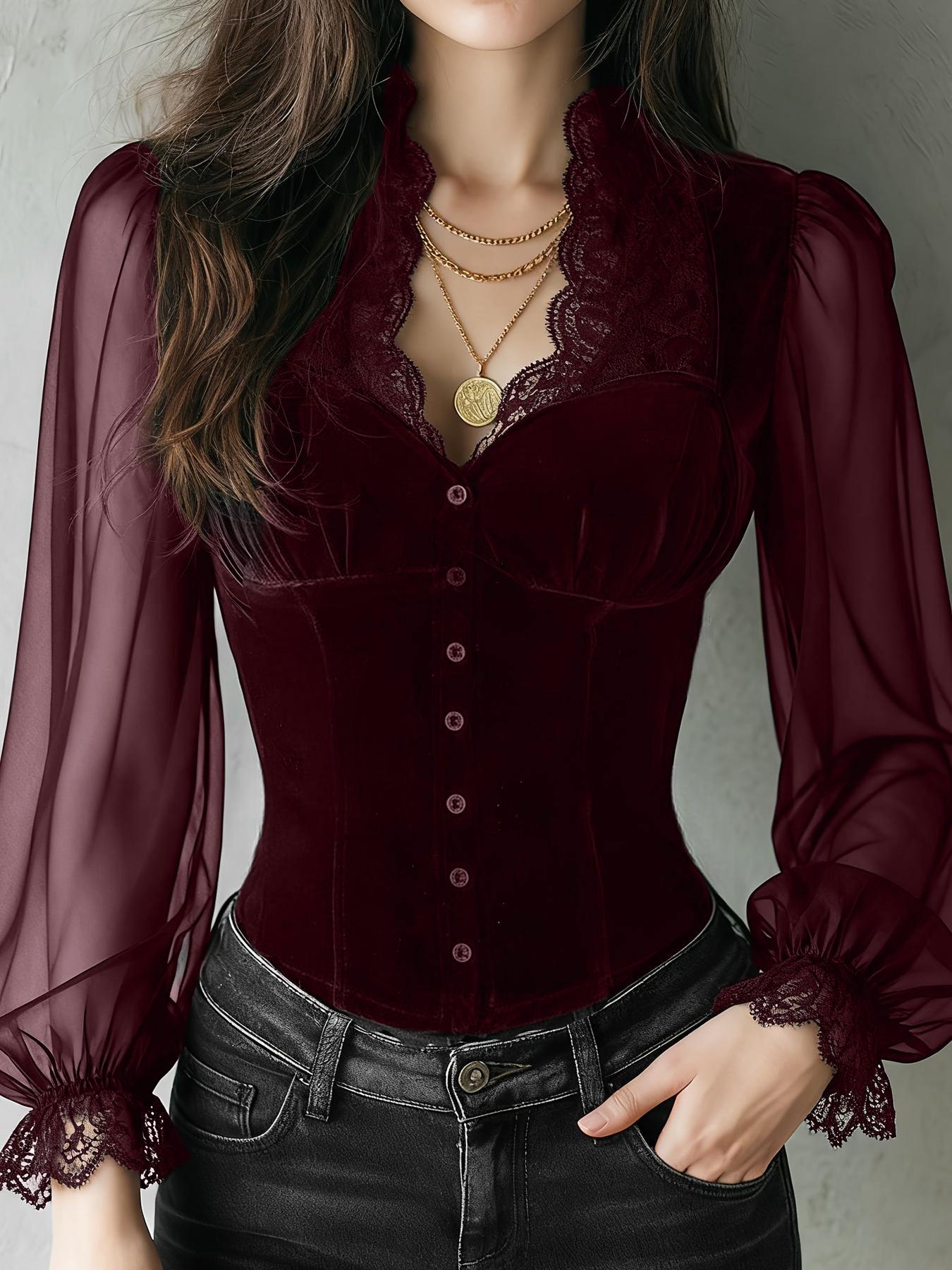 Ladies Solid Color Lace Trim F - đánh giá và giá Embroidery Online