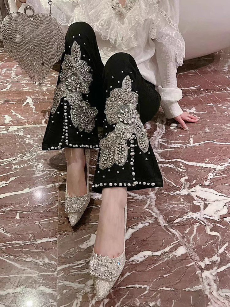 Women High Waist Jeans Floral  - đánh giá và giá Embroidery Jeans Sakura