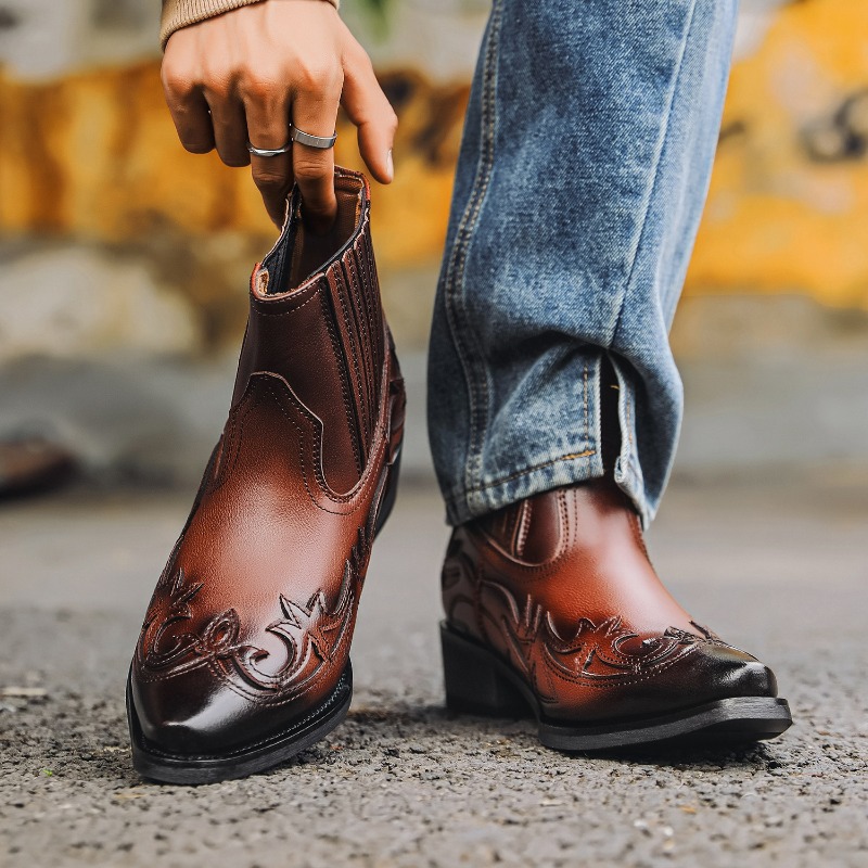Mens Western Cowboy Boots Hand - đánh giá và giá Embroidery On Leather