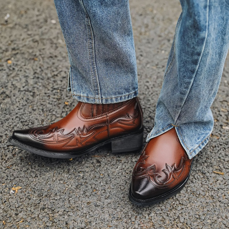 Mens Western Cowboy Boots Hand - đánh giá và giá Embroidery On Leather