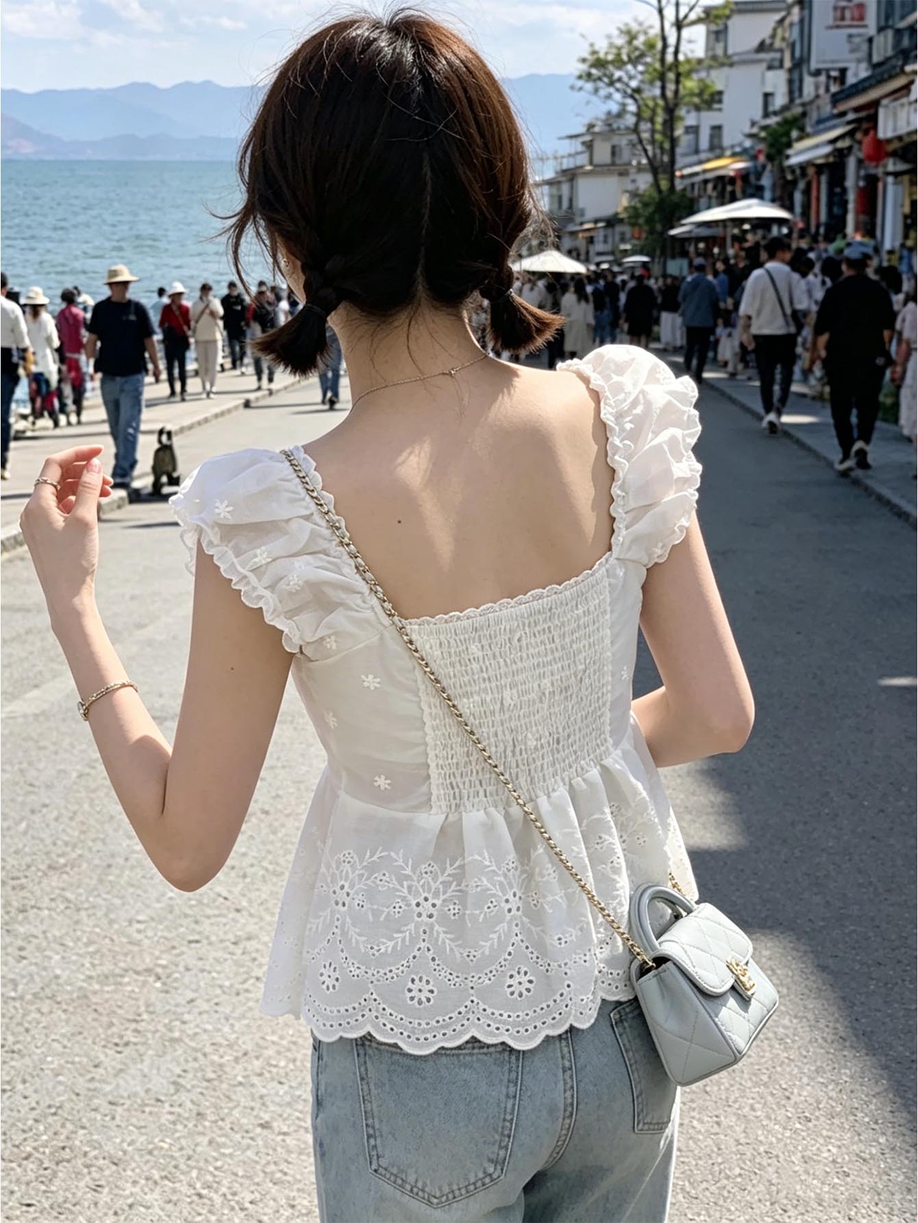 White Floral Eyelet Embroidery - đánh giá và giá Embroidery Eyelet