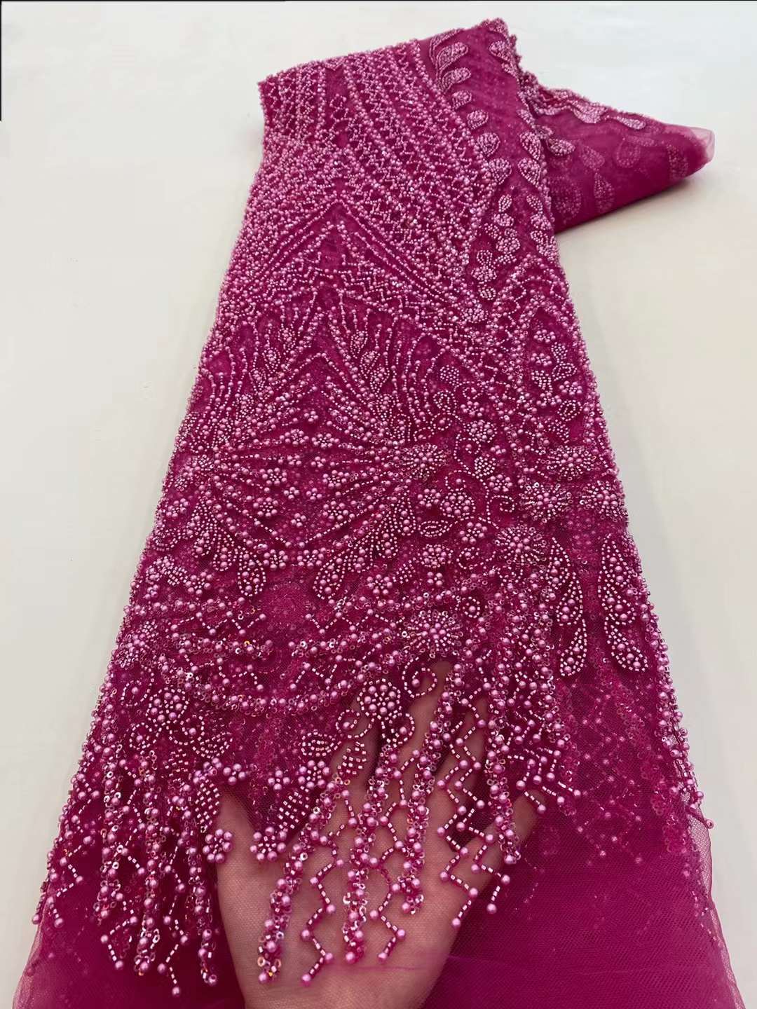 Brown Sequin Beaded Embroidery - đánh giá và giá Embroidery Net Fabric