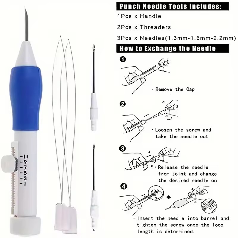 50 Colors Punch Needle Embroid - đánh giá và giá Punch Needle Handle
