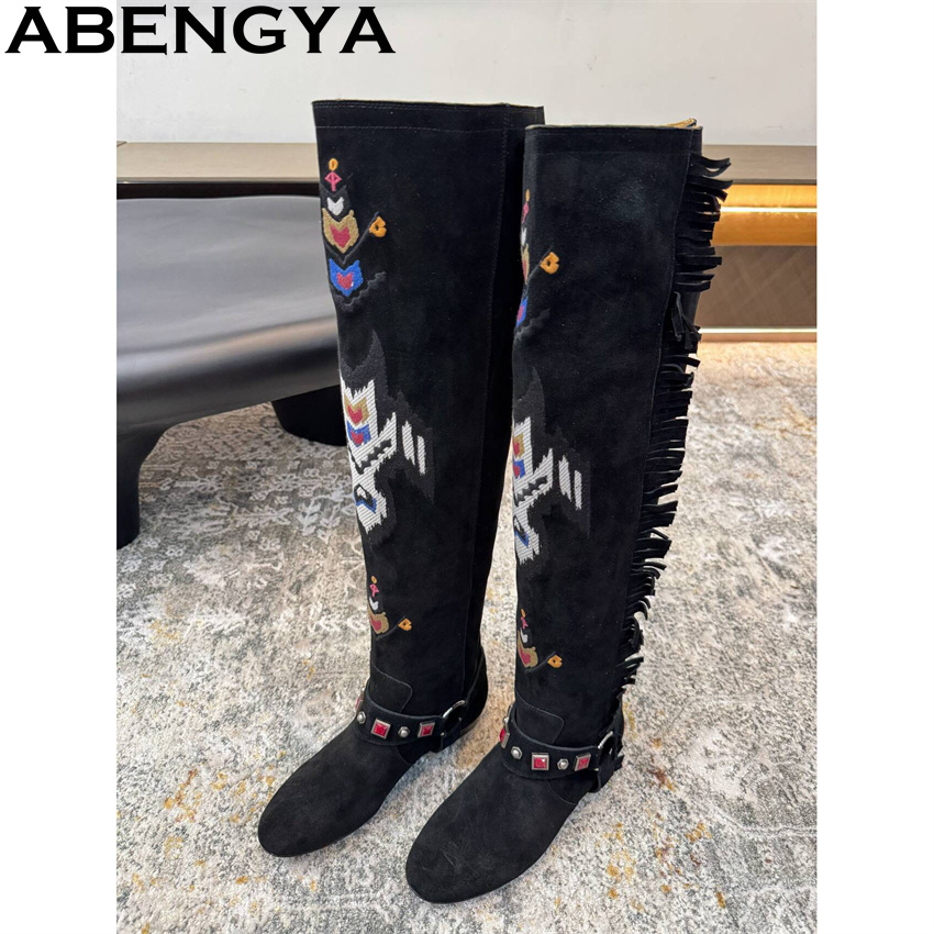 ABENGYA 2026 Winter New Knee H - đánh giá và giá Embroidery On Leather