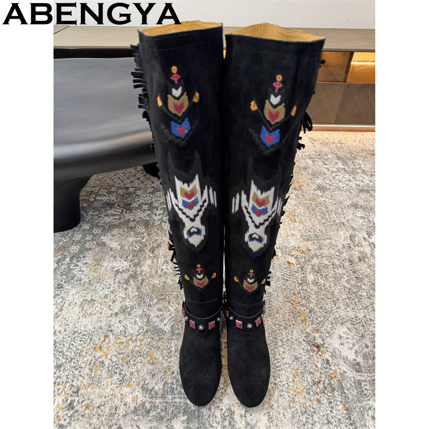 ABENGYA 2026 Winter New Knee H - đánh giá và giá Embroidery On Leather