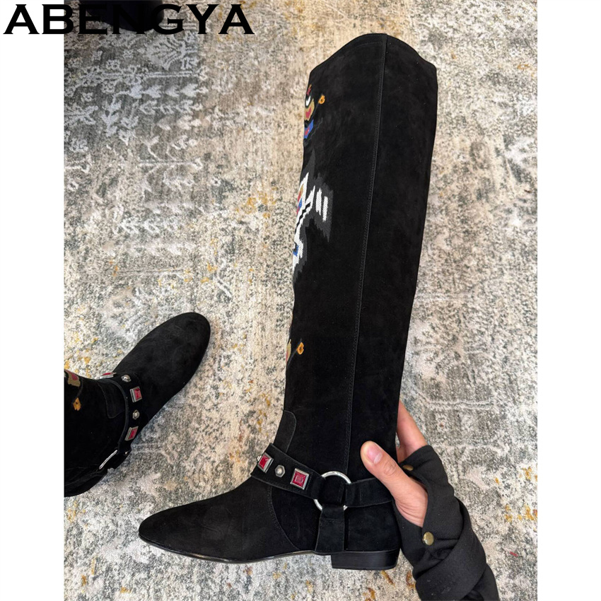 ABENGYA 2026 Winter New Knee H - đánh giá và giá Embroidery On Leather