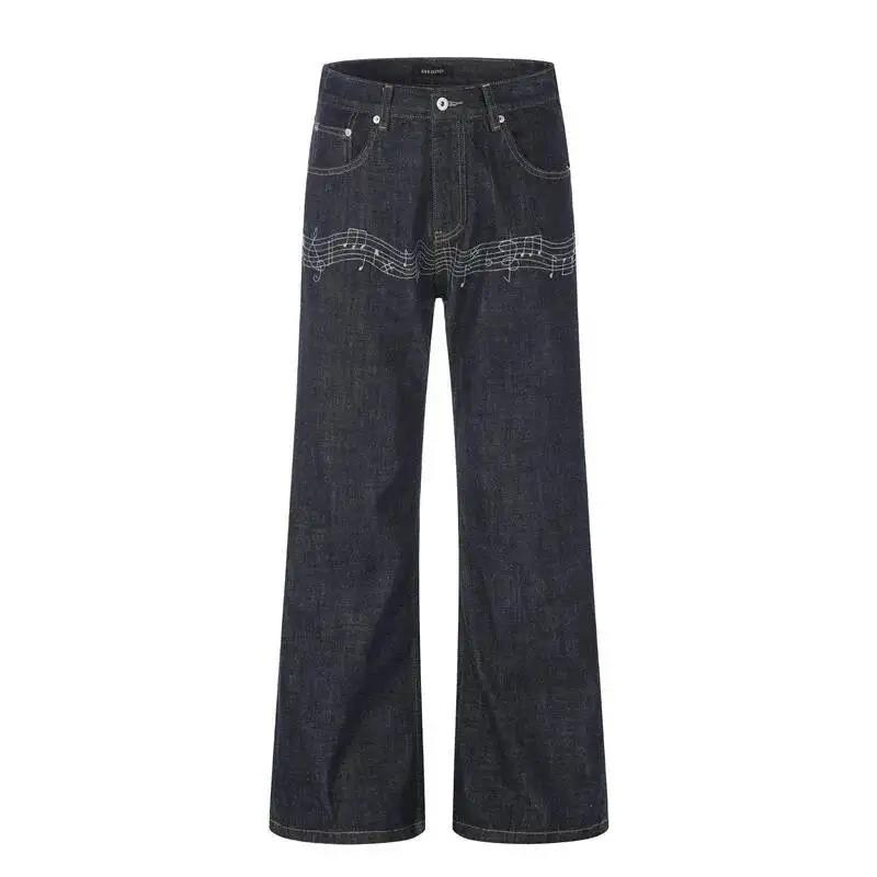 Raw Denim Blue Men's Flared Je - đánh giá và giá Embroidery Design Love
