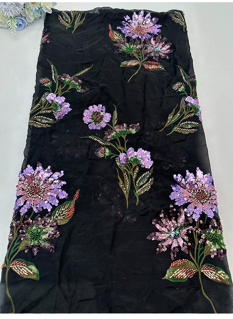 1yard soft mesh fabric Flower  - đánh giá và giá Embroidery Beads