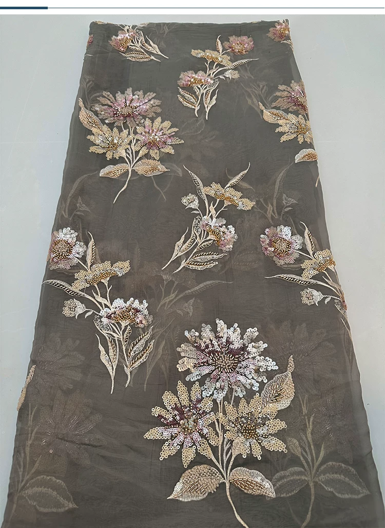 1yard soft mesh fabric Flower  - đánh giá và giá Embroidery Beads