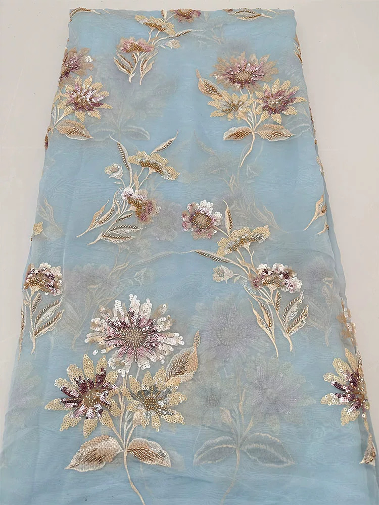 1yard soft mesh fabric Flower  - đánh giá và giá Embroidery Beads