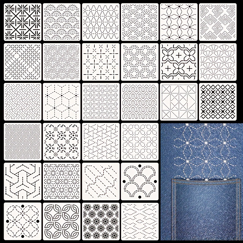 30Pcs Embroidery Templates DIY - đánh giá và giá Embroidery Quilting