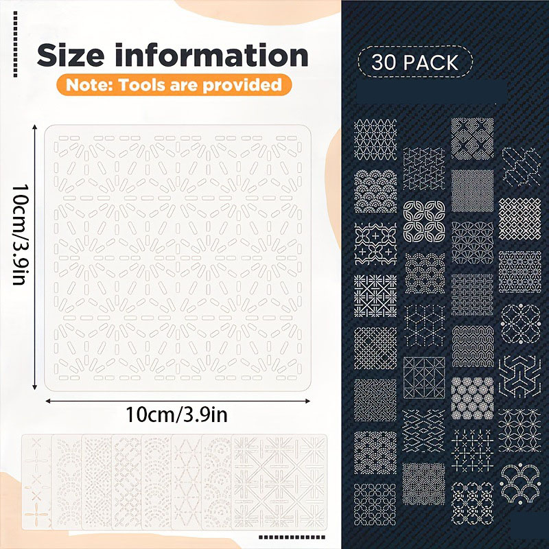 30Pcs Embroidery Templates DIY - đánh giá và giá Embroidery Quilting