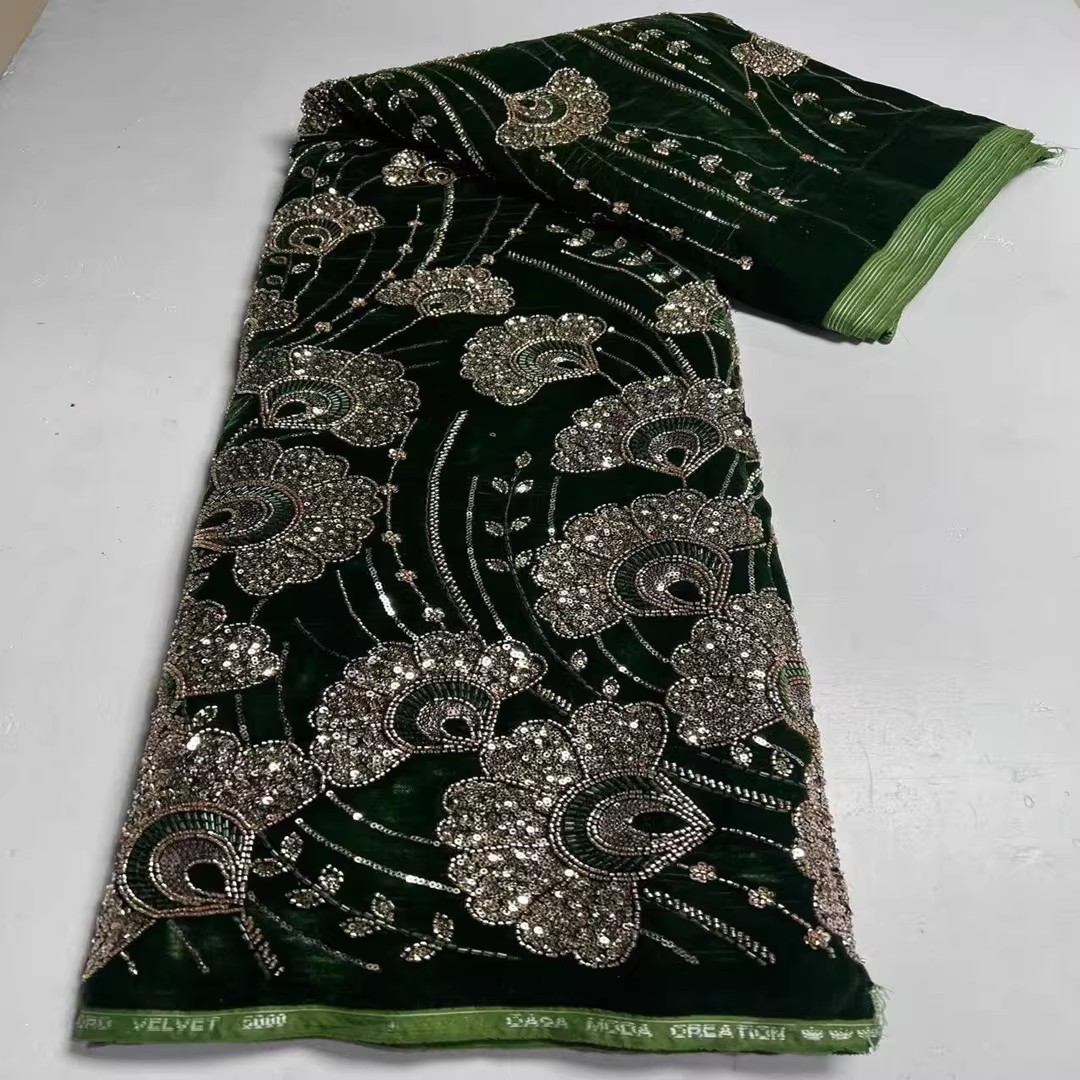 5yard New velvet tela Sequin b - đánh giá và giá Embroidery Beads