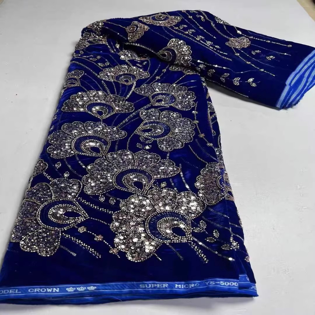 5yard New velvet tela Sequin b - đánh giá và giá Embroidery Beads