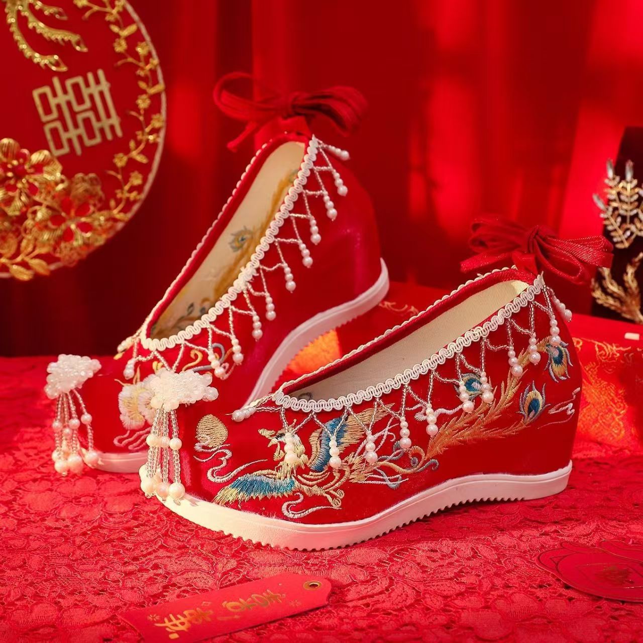 Women New Red Embroidered Wedd - đánh giá và giá Embroidery Beads