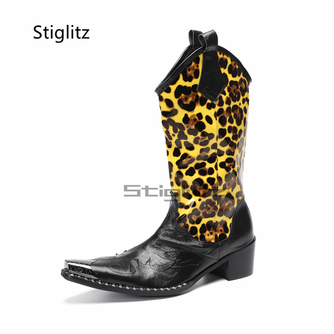 Men's Leopard Print Riding Boo - đánh giá và giá Embroidery On Leather