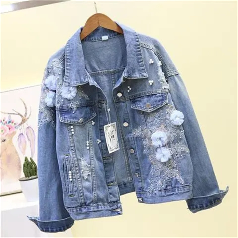 2022 Mới Thêu Denim Ngắn Áo Kh - đánh giá và giá Embroidery Jeans Sakura