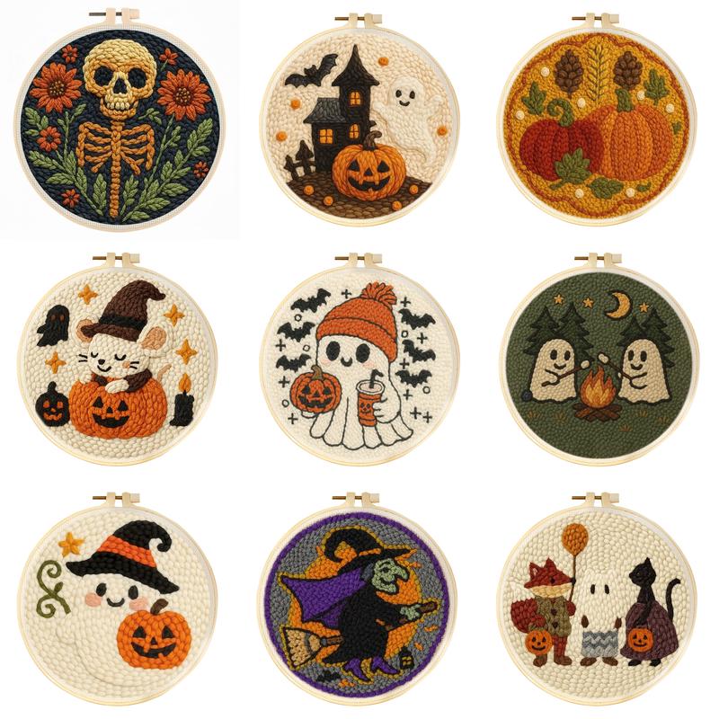Punch Needle Kit Ghost Pumpkin - đánh giá và giá Punch Needle Handle