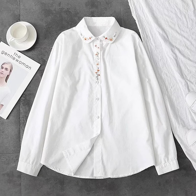 New Pure Cotton White Shirts W - đánh giá và giá Embroidery Online