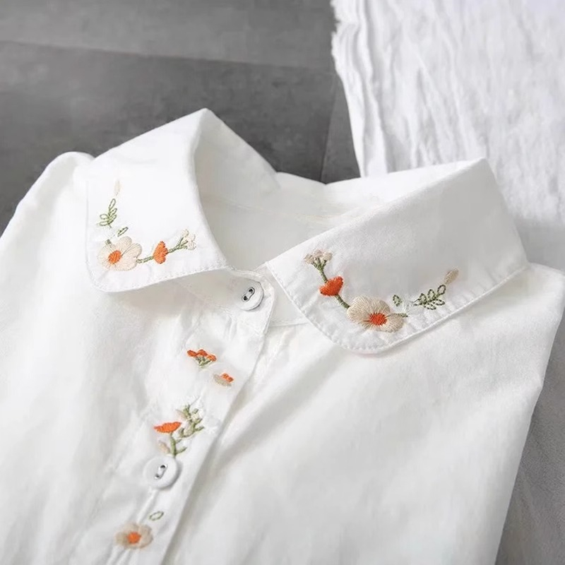 New Pure Cotton White Shirts W - đánh giá và giá Embroidery Online