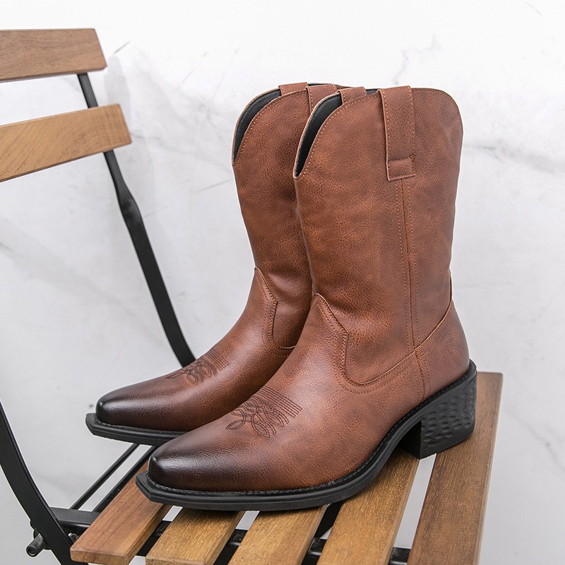 Men Boots Classic Embroidery W - đánh giá và giá Embroidery On Leather