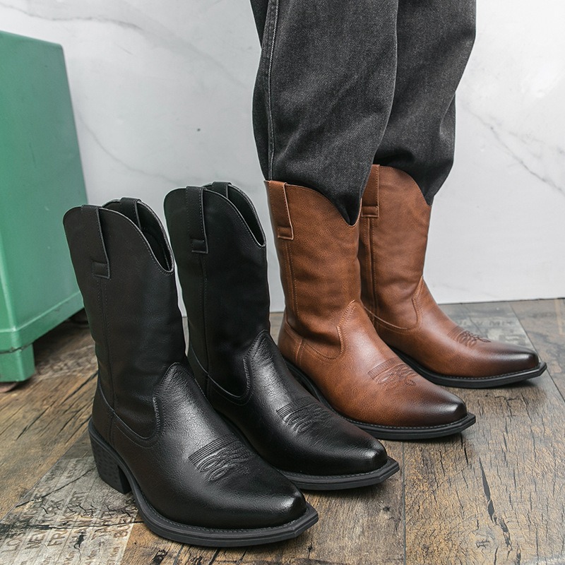 Men Boots Classic Embroidery W - đánh giá và giá Embroidery On Leather
