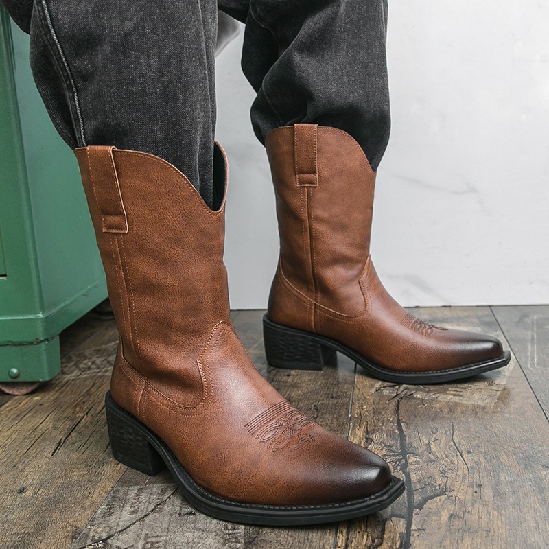 Men Boots Classic Embroidery W - đánh giá và giá Embroidery On Leather