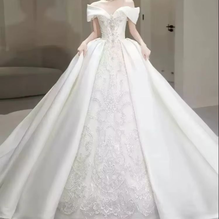 Chic Wedding Dresses Off Shoul - đánh giá và giá Embroidery Beads