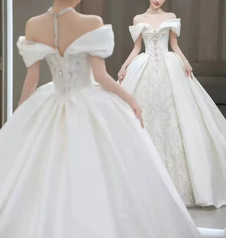 Chic Wedding Dresses Off Shoul - đánh giá và giá Embroidery Beads