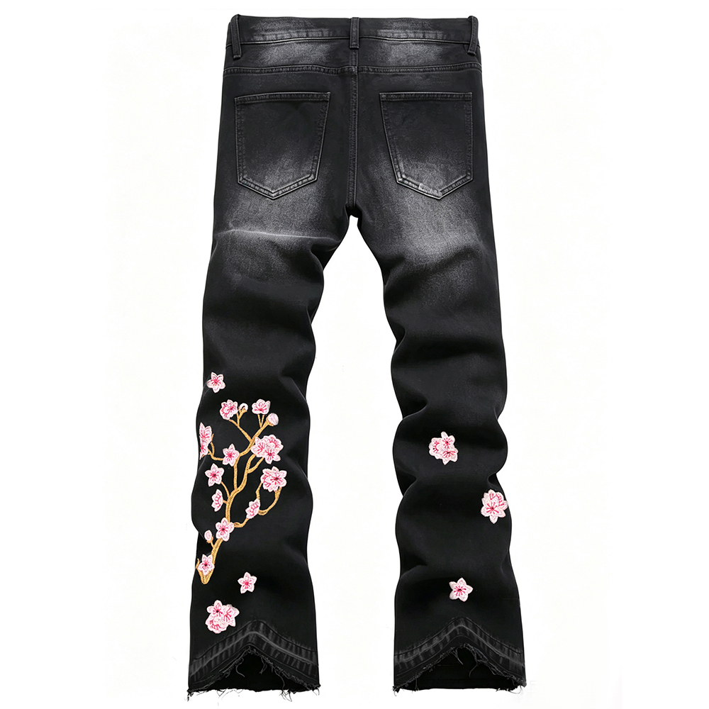 Men's Bootcut Stretch Denim Je - đánh giá và giá Embroidery Jeans Sakura